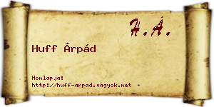 Huff Árpád névjegykártya