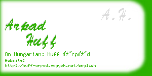 arpad huff business card